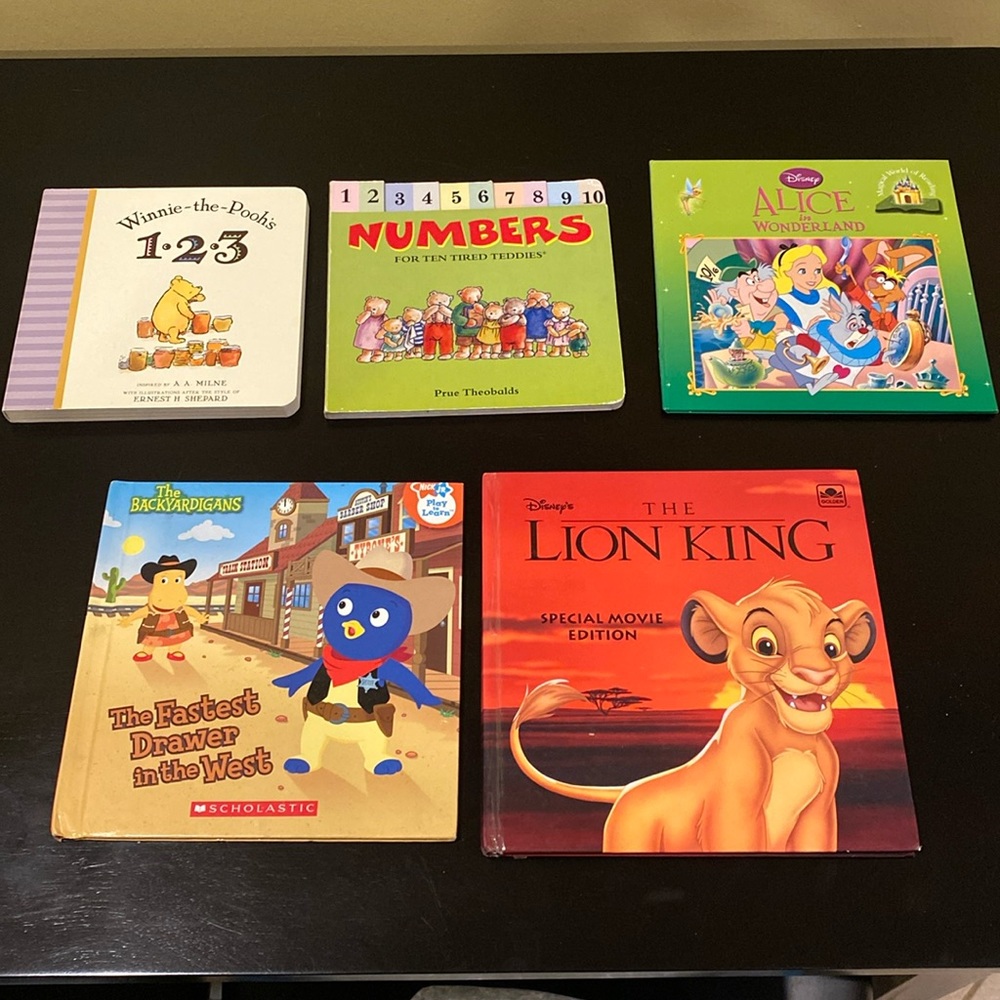 Lion King, Winnie the Pooh Children Books Bundle of 5